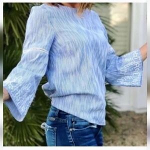 Stella & Dot Blue Pinstripe Blouse